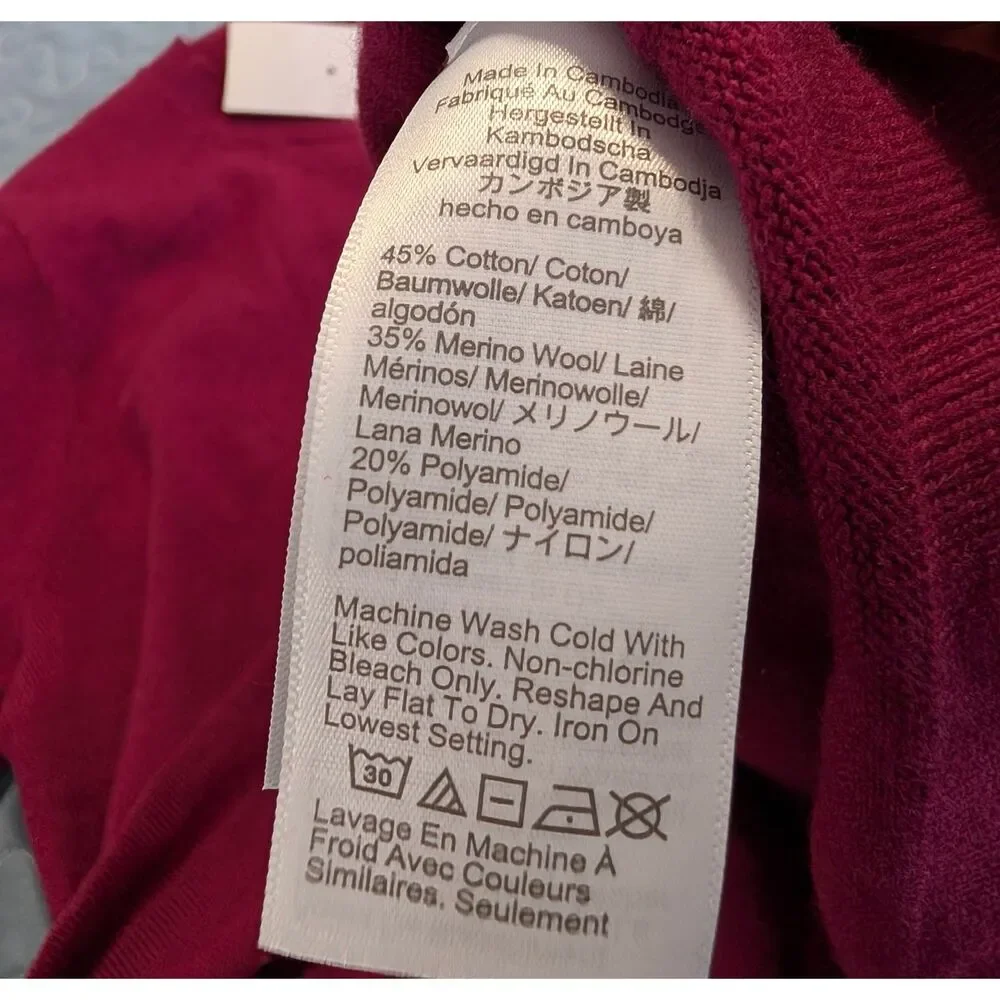J.Crew Teddie Merino Wool Blend Sweater XL Pink Crewneck Lightweight Knit NWT